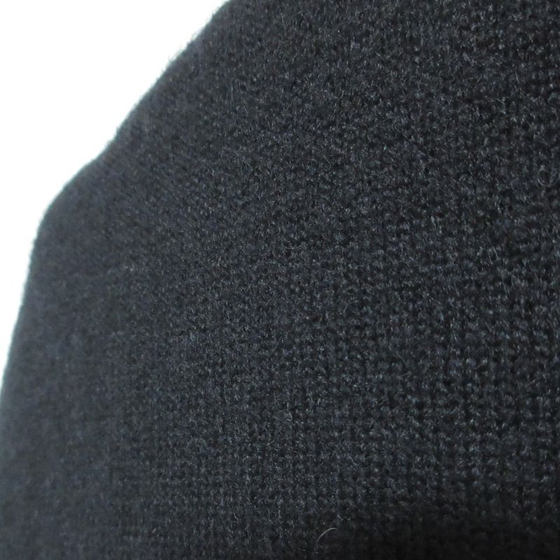 Chanel Cashmere Short Sleeve Ribbon Cable Knit Sweater P46758 Size 34 Black