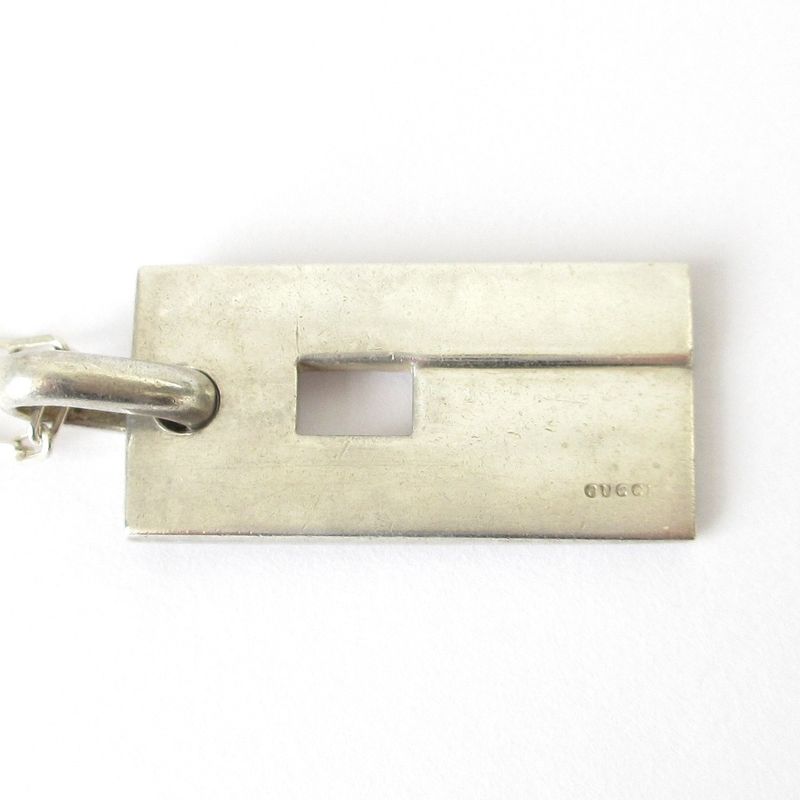 Good Quality Gucci G Plate Necklace Sv925 Silver Men Women Used