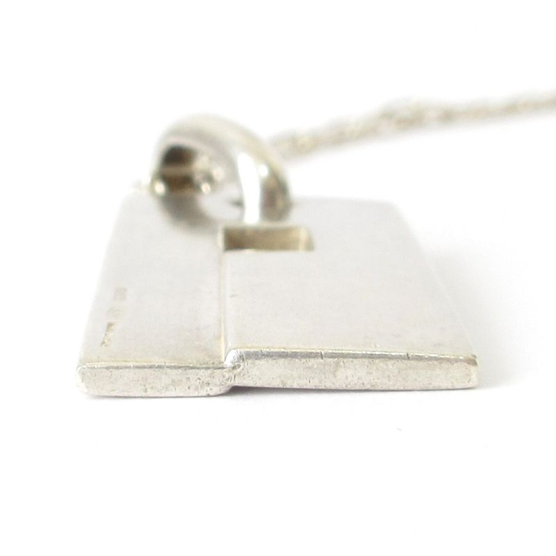 Good Quality Gucci G Plate Necklace Sv925 Silver Men Women Used