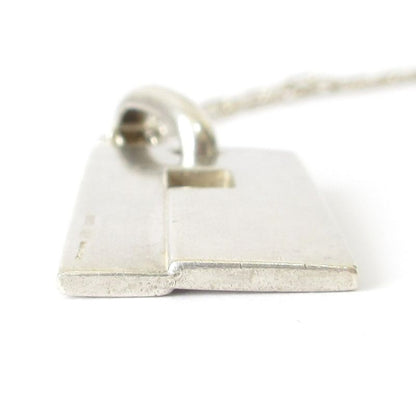 Good Quality Gucci G Plate Necklace Sv925 Silver Men Women Used