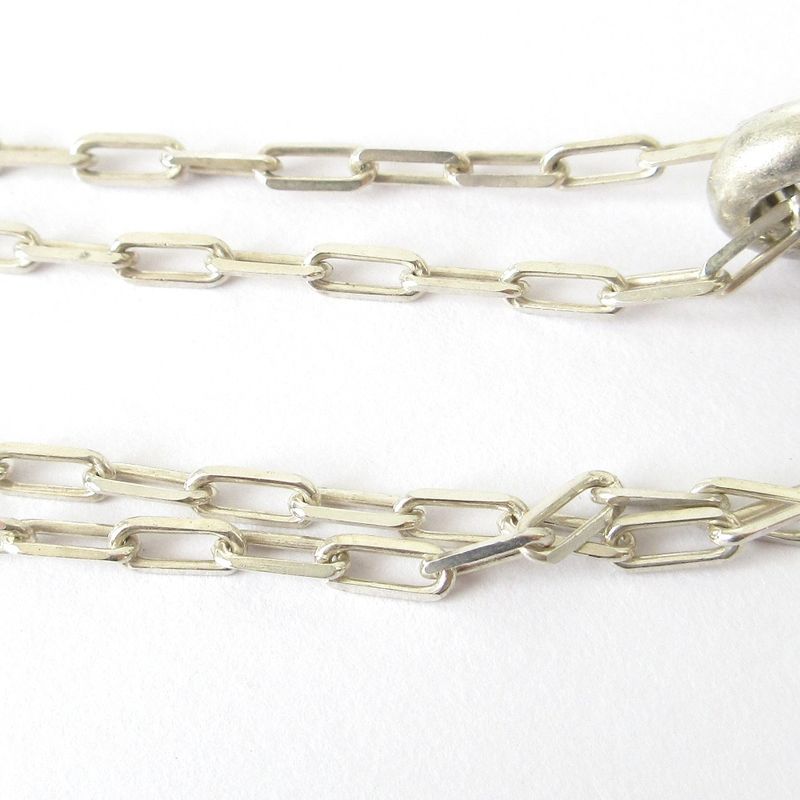 Good Quality Gucci G Plate Necklace Sv925 Silver Men Women Used