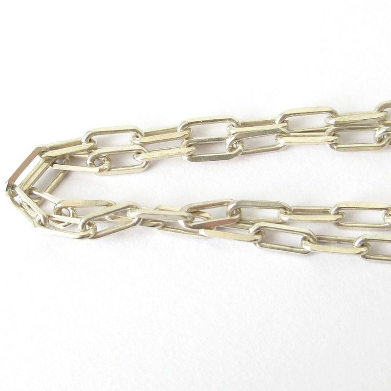 Good Quality Gucci G Plate Necklace Sv925 Silver Men Women Used