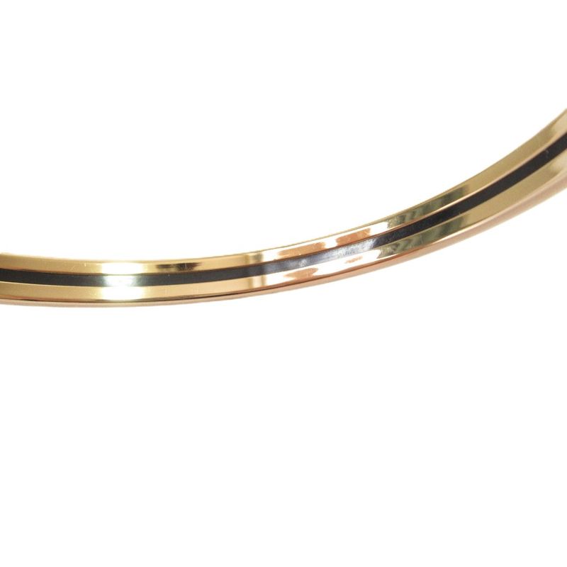 Hermes Uni Enamel Bangle Bracelet Red Gold Color Ladies Used