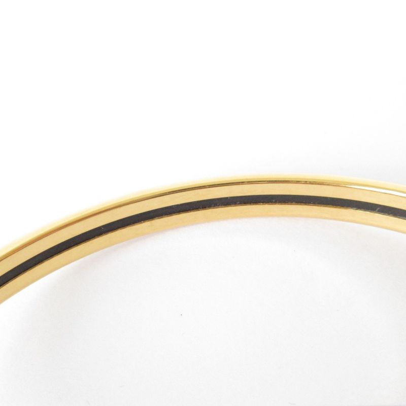 Hermes Uni Enamel Bangle Bracelet Red Gold Color Ladies Used