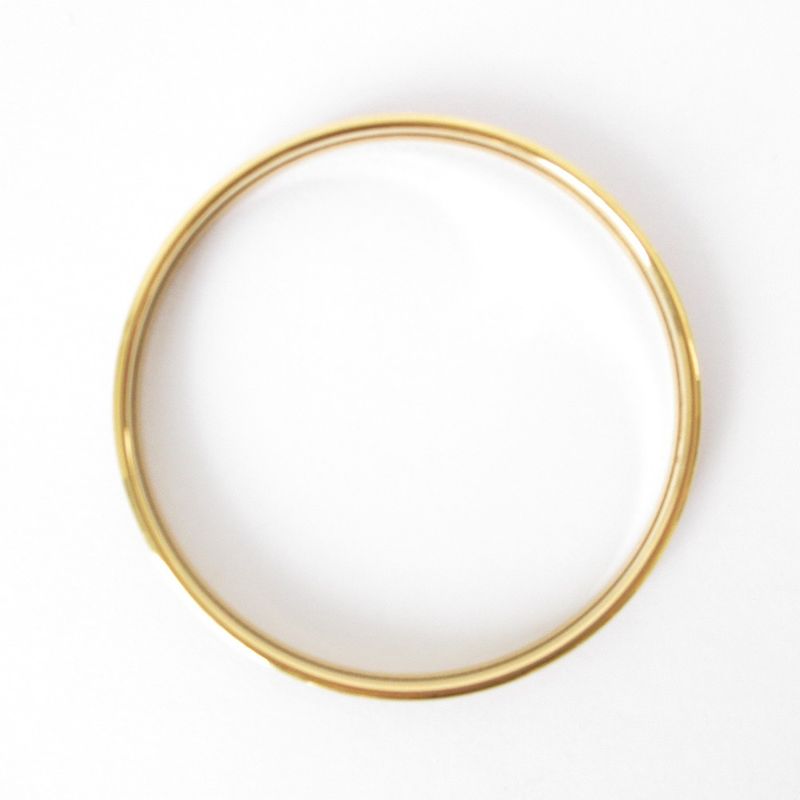 Hermes Uni Enamel Bangle Bracelet Red Gold Color Ladies Used