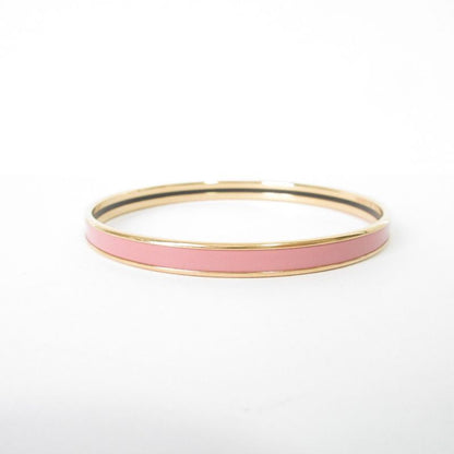 Hermes Uni Enamel Bangle Bracelet Pink Gold Color Ladies Used