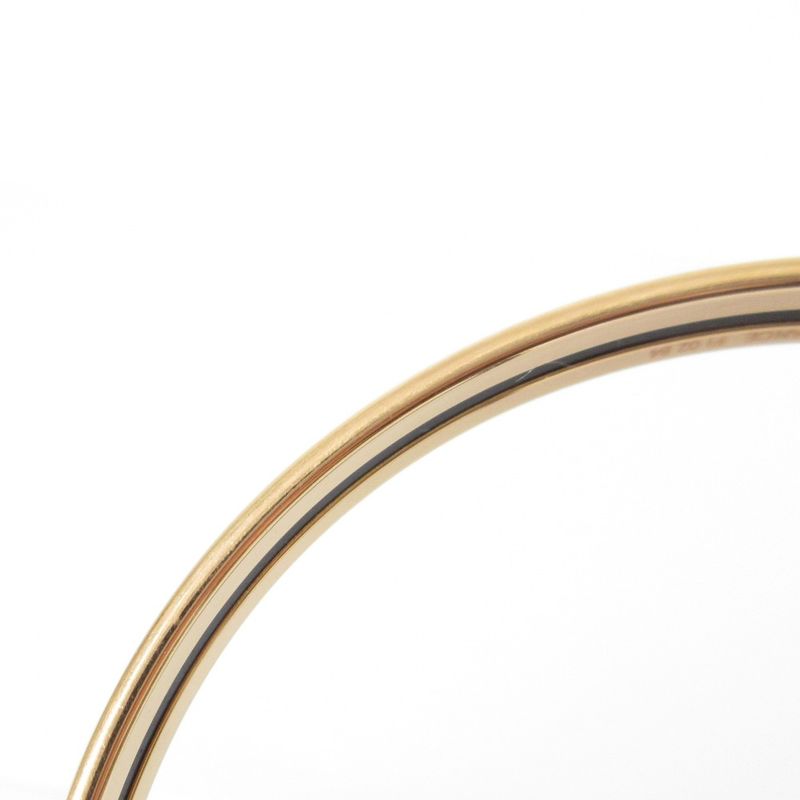 Hermes Uni Enamel Bangle Bracelet Pink Gold Color Ladies Used