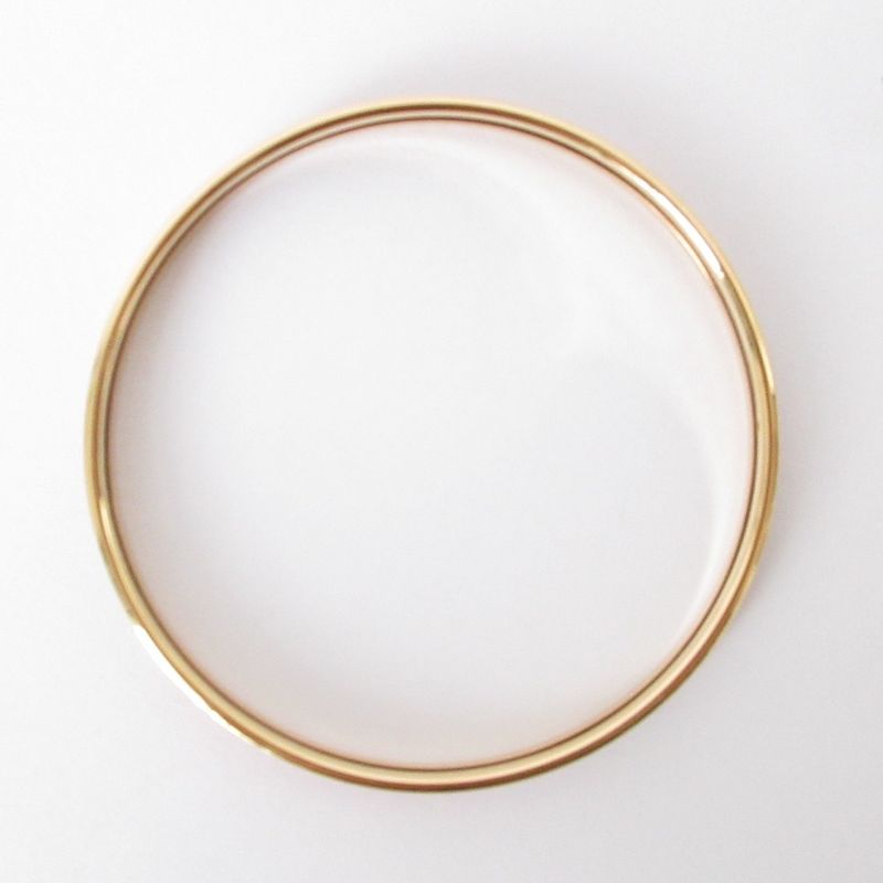 Hermes Uni Enamel Bangle Bracelet Pink Gold Color Ladies Used