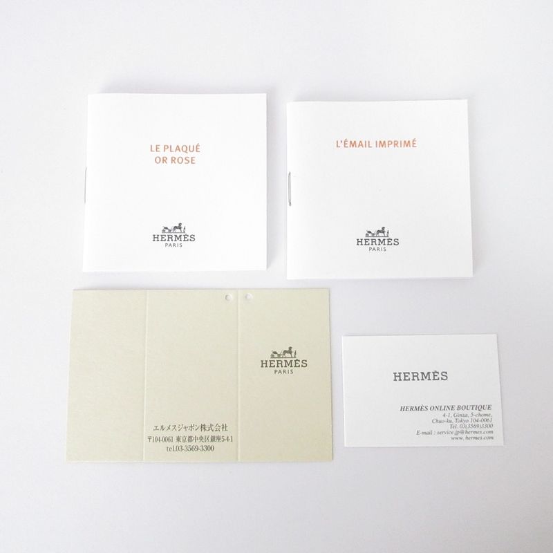 Hermes Uni Enamel Bangle Bracelet Pink Gold Color Ladies Used