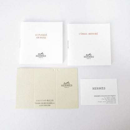 Hermes Uni Enamel Bangle Bracelet Pink Gold Color Ladies Used