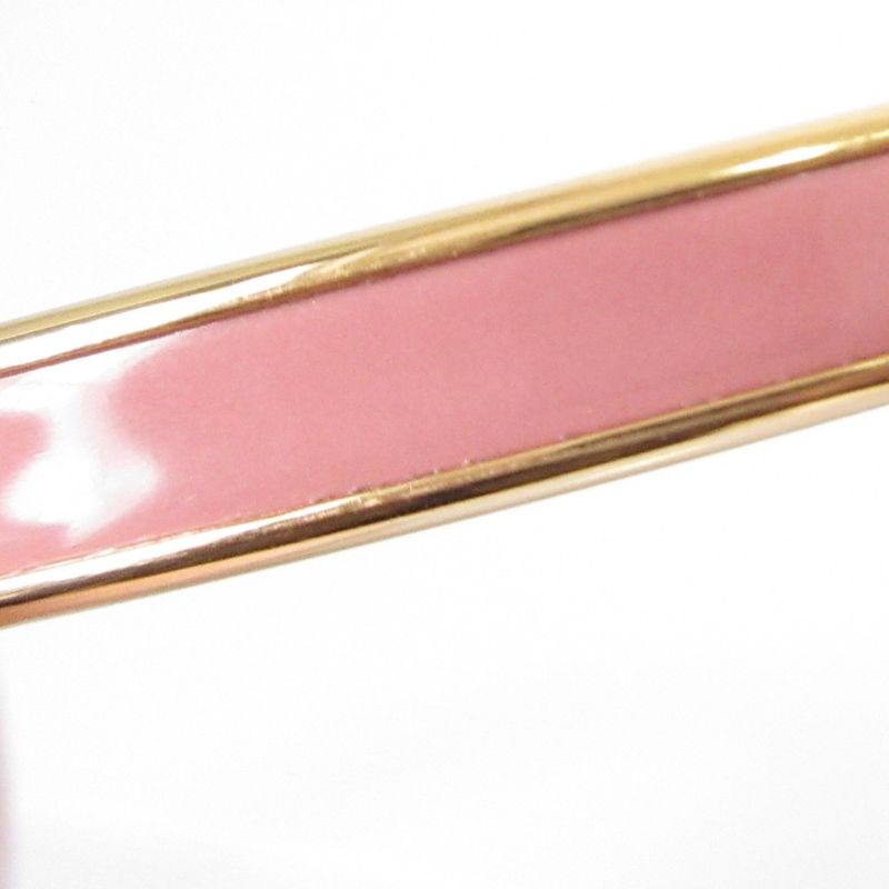 Hermes Uni Enamel Bangle Bracelet Pink Gold Color Ladies Used