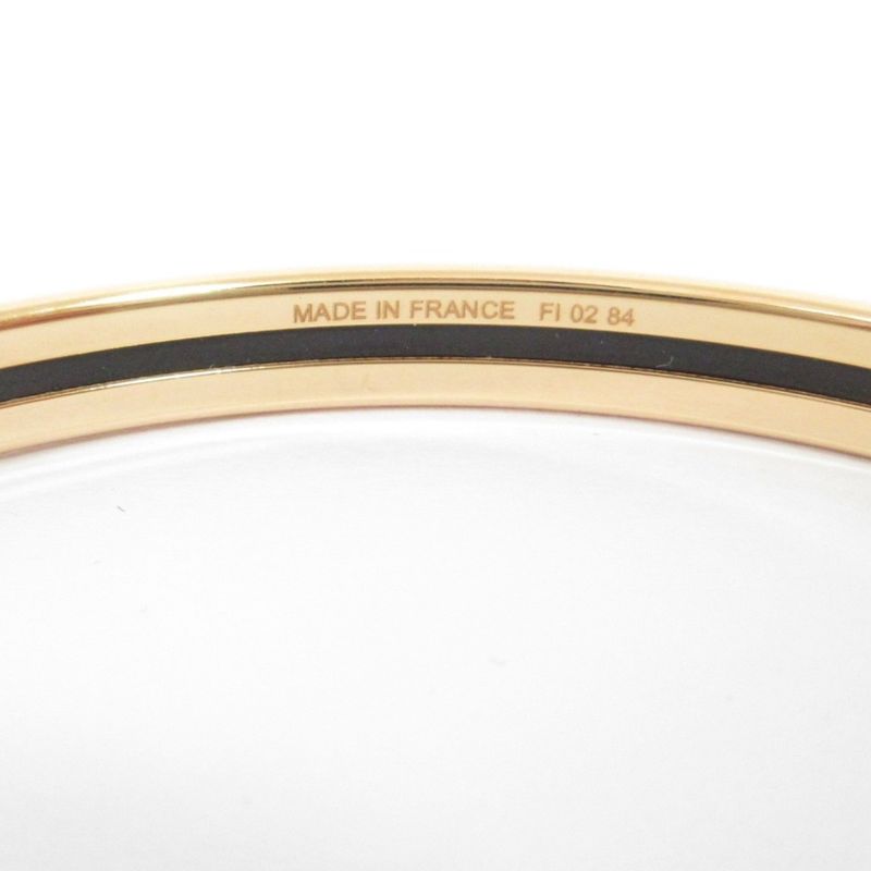 Hermes Uni Enamel Bangle Bracelet Pink Gold Color Ladies Used