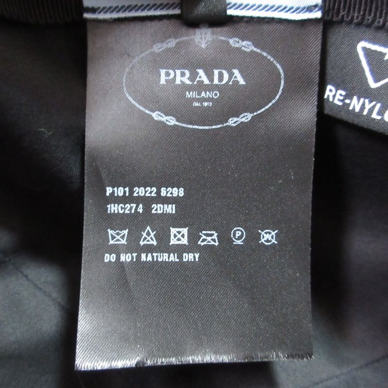 Prada Triangle Logo Baseball Cap Linylon Hat Size M 58cm (22.83in) Black Men's