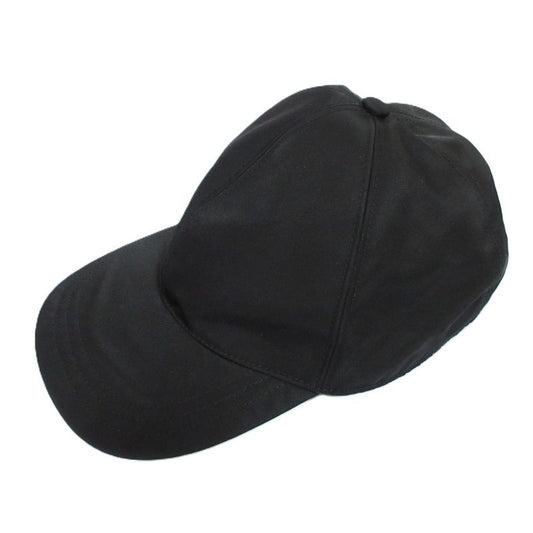 Prada Triangle Logo Baseball Cap Linylon Hat Size M 58cm (22.83in) Black Men's