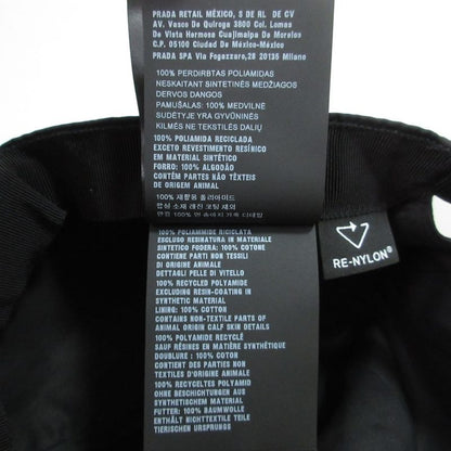 Prada Triangle Logo Baseball Cap Linylon Hat Size M 58cm (22.83in) Black Men's