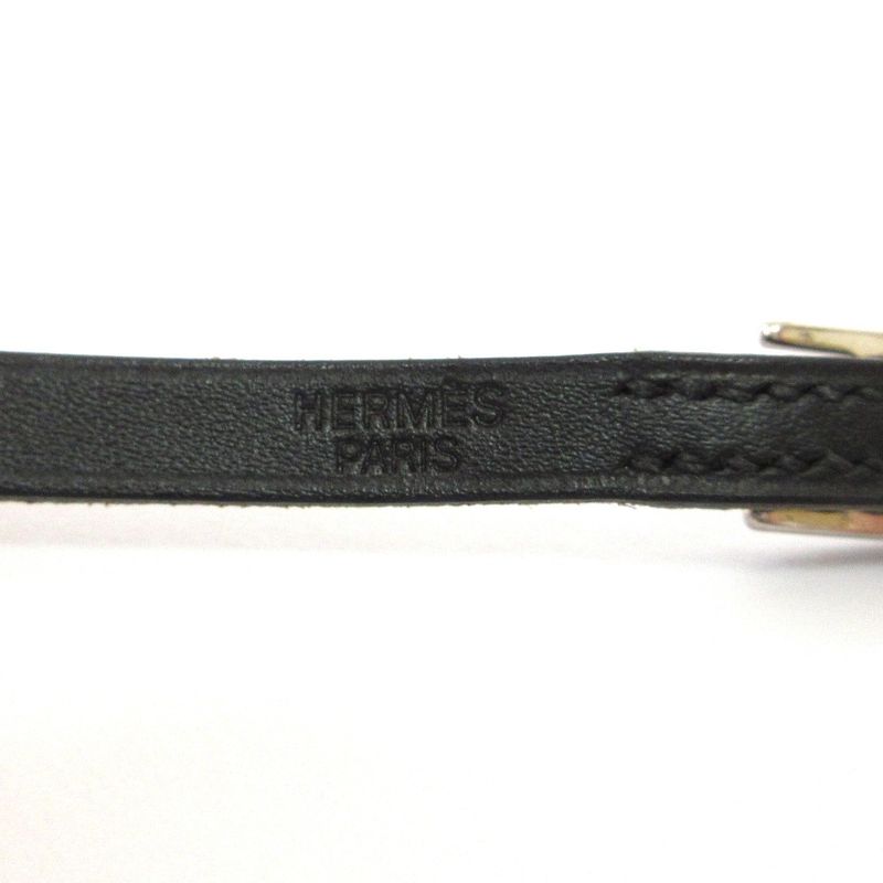 Good Hermes Api 3 Doublétour 2-Strand Bracelet Box Calf Black Silver Color