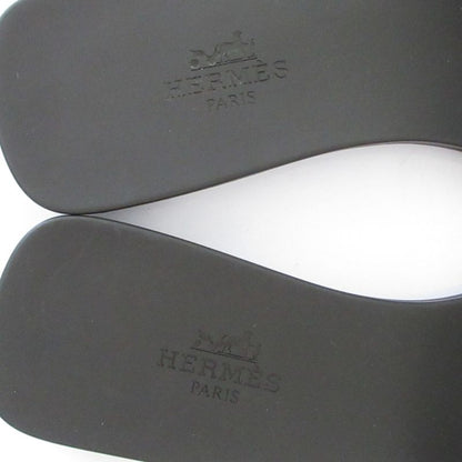 Hermes Aloha Flat Sandals Mules 35 22.5cm (8.86in) Equivalent Black Women's Used
