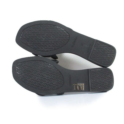 Hermes Aloha Flat Sandals Mules 35 22.5cm (8.86in) Equivalent Black Women's Used