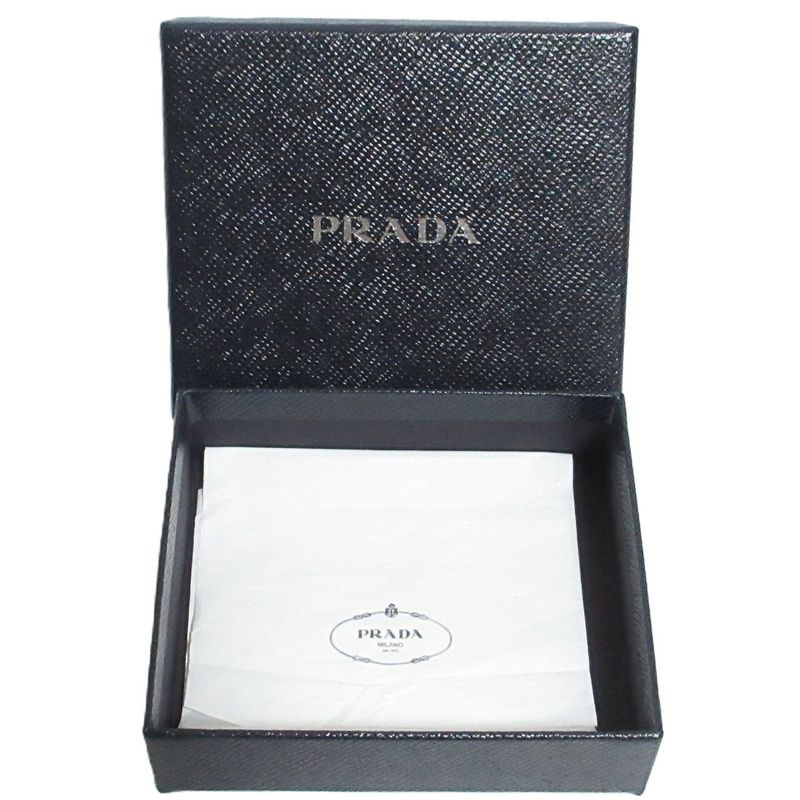 Good Prada Saffiano Leather Card Case Pass Case Pink Ladies Used