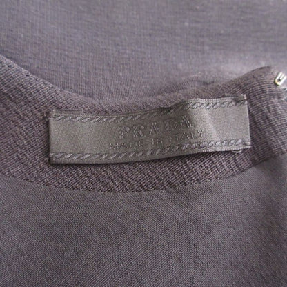 Prada Short Sleeve Docking Dress with Belt S Black Women's Used