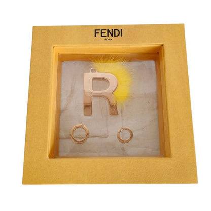 Good Fendi Abclick Initial Charm R Gold Color Yellow Ladies Used