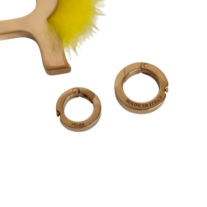 Good Fendi Abclick Initial Charm R Gold Color Yellow Ladies Used