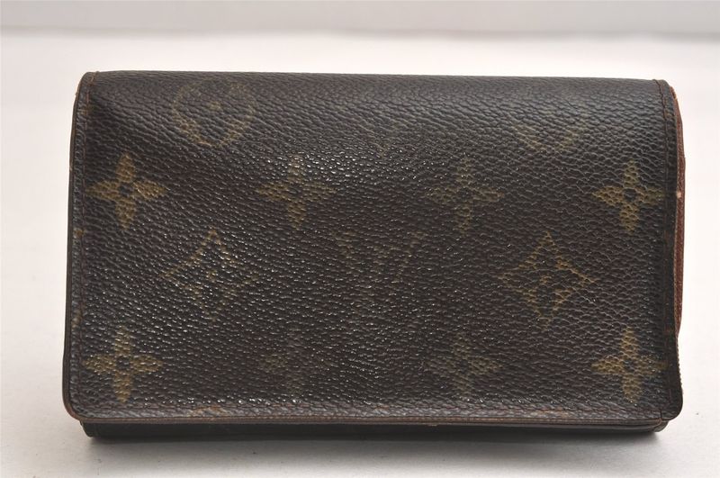 Louis Vuitton Monogram Bifold Wallet Set Of 3 Brown LV Junk 4077n