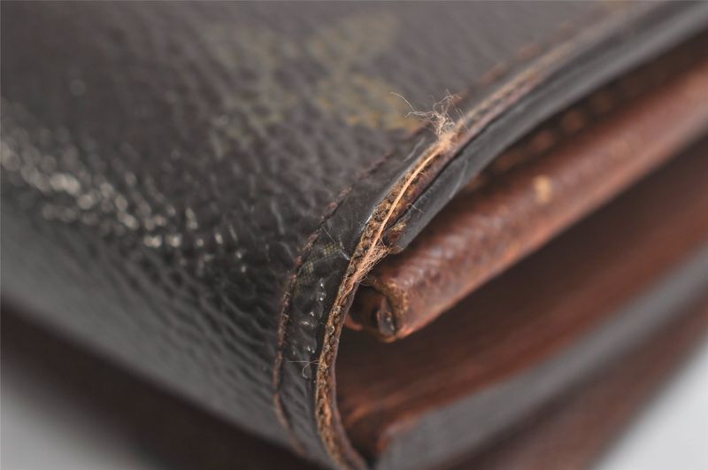 Louis Vuitton Monogram Bifold Wallet Set Of 3 Brown LV Junk 4077n