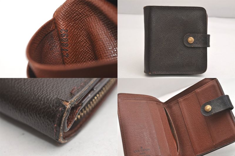 Louis Vuitton Monogram Bifold Wallet Set Of 3 Brown LV Junk 4077n