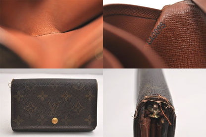 Louis Vuitton Monogram Bifold Wallet Set Of 3 Brown LV Junk 4077n