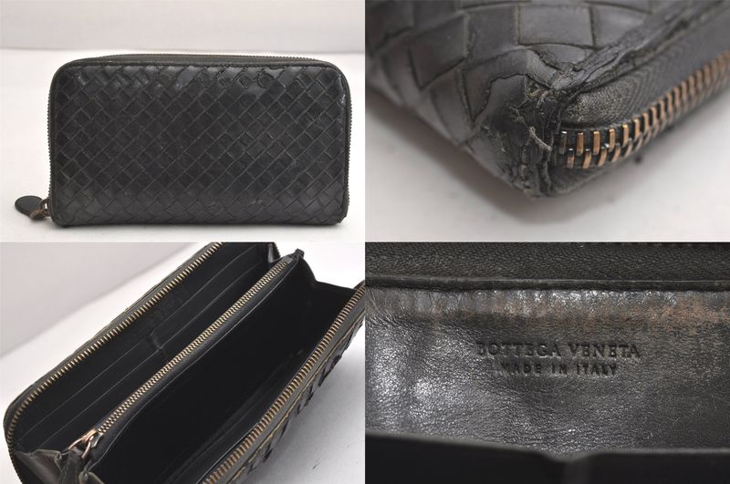 Bottega Veneta Bottega Veneta Celine Chloe Wallet Pouch Leather Pvc Black Brown