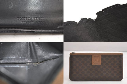 Bottega Veneta Bottega Veneta Celine Chloe Wallet Pouch Leather Pvc Black Brown