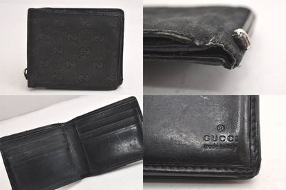 Gucci Bifold Long Wallet Canvas Leather Brown Black 5 Sets Junk 4143n