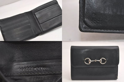 Gucci Bifold Long Wallet Canvas Leather Brown Black 5 Sets Junk 4143n