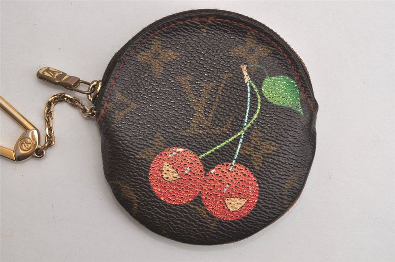 Louis Vuitton Monogram Cherry Porte Monet Ron Coin Purse M95043 LV 4206n