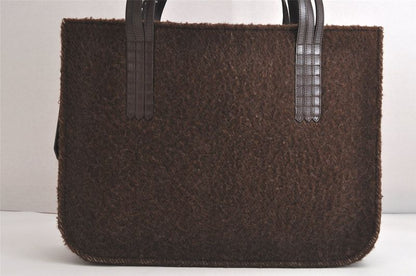 Chanel Vintage Shoulder Hand Tote Bag Boa Leather Brown 4212n