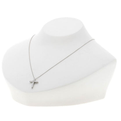 Tiffany & Co Small Cross Diamond Necklace Pt950 Ladies