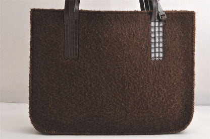 Chanel Vintage Shoulder Hand Tote Bag Boa Leather Brown 4212n