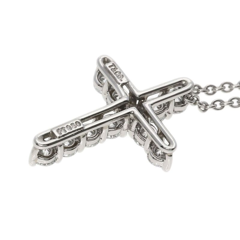 Tiffany & Co Small Cross Diamond Necklace Pt950 Ladies