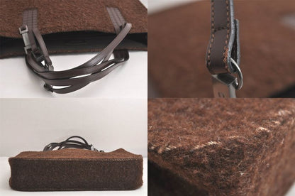 Chanel Vintage Shoulder Hand Tote Bag Boa Leather Brown 4212n