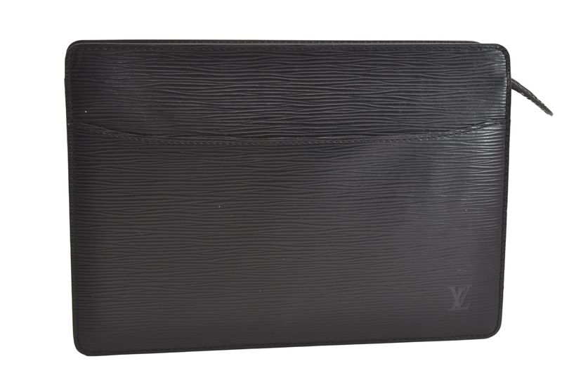 Louis Vuitton Epi Pochette Homme Clutch Handbag Black M52522 LV 4217n
