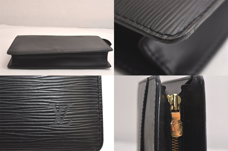 Louis Vuitton Epi Pochette Homme Clutch Handbag Black M52522 LV 4217n