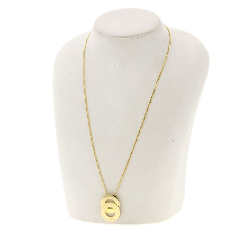Celine Double Circle Necklace 18K Yellow Gold Ladies