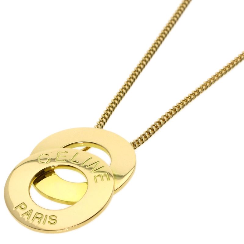 Celine Double Circle Necklace 18K Yellow Gold Ladies