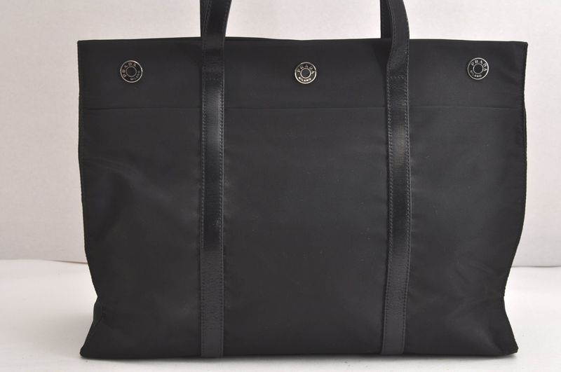 Prada Vintage Nylon Leather Shoulder Bag Black 4222n