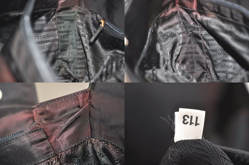 Prada Vintage Nylon Leather Shoulder Bag Black 4222n