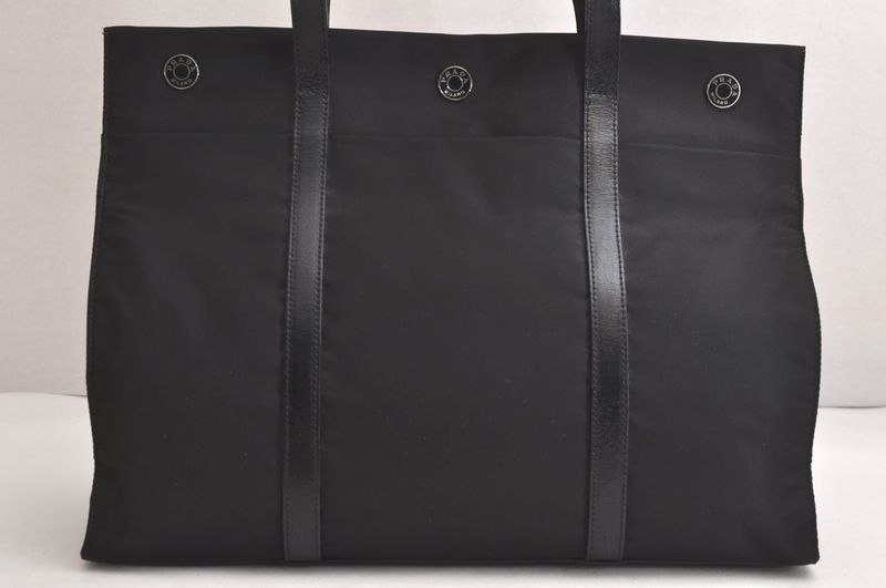 Prada Vintage Nylon Leather Shoulder Bag Black 4222n