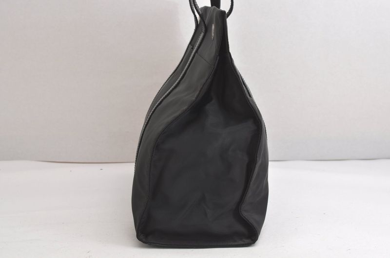 Prada Vintage Nylon Leather Shoulder Bag Black 4222n