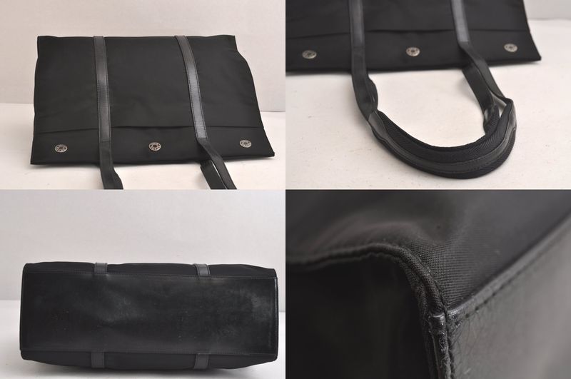 Prada Vintage Nylon Leather Shoulder Bag Black 4222n
