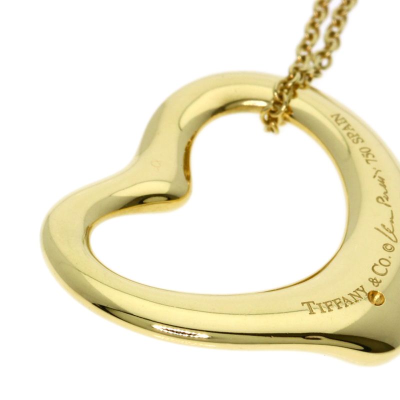 Tiffany & Co Open Heart Necklace 18K Yellow Gold Ladies